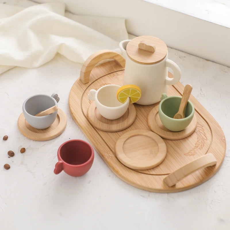 Montessori Wooden Teapot and Teacup Set