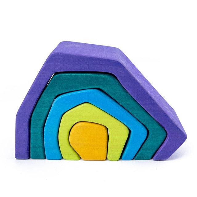 Rainbow Montessori Blocks Wooden Toys - Little Smart Minds Little Smart Minds Model 7 Little Smart Minds
