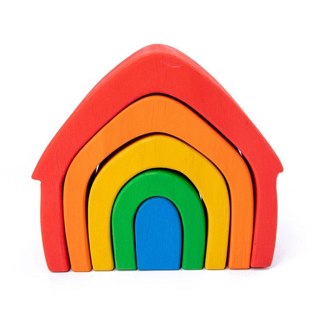 Rainbow Montessori Blocks Wooden Toys - Little Smart Minds Little Smart Minds Model 6 Little Smart Minds