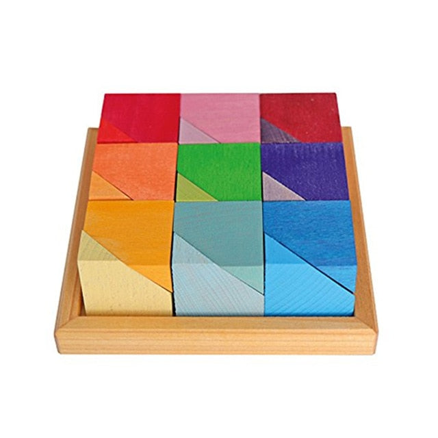 Rainbow Montessori Blocks Wooden Toys - Little Smart Minds Little Smart Minds Model 19 Little Smart Minds