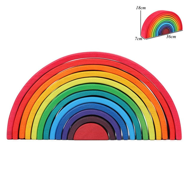 Rainbow Montessori Blocks Wooden Toys - Little Smart Minds Little Smart Minds Model 17 Little Smart Minds