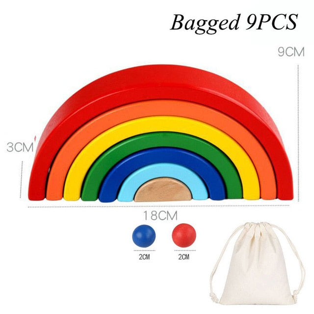 Rainbow Montessori Blocks Wooden Toys - Little Smart Minds Little Smart Minds Model 12 Little Smart Minds